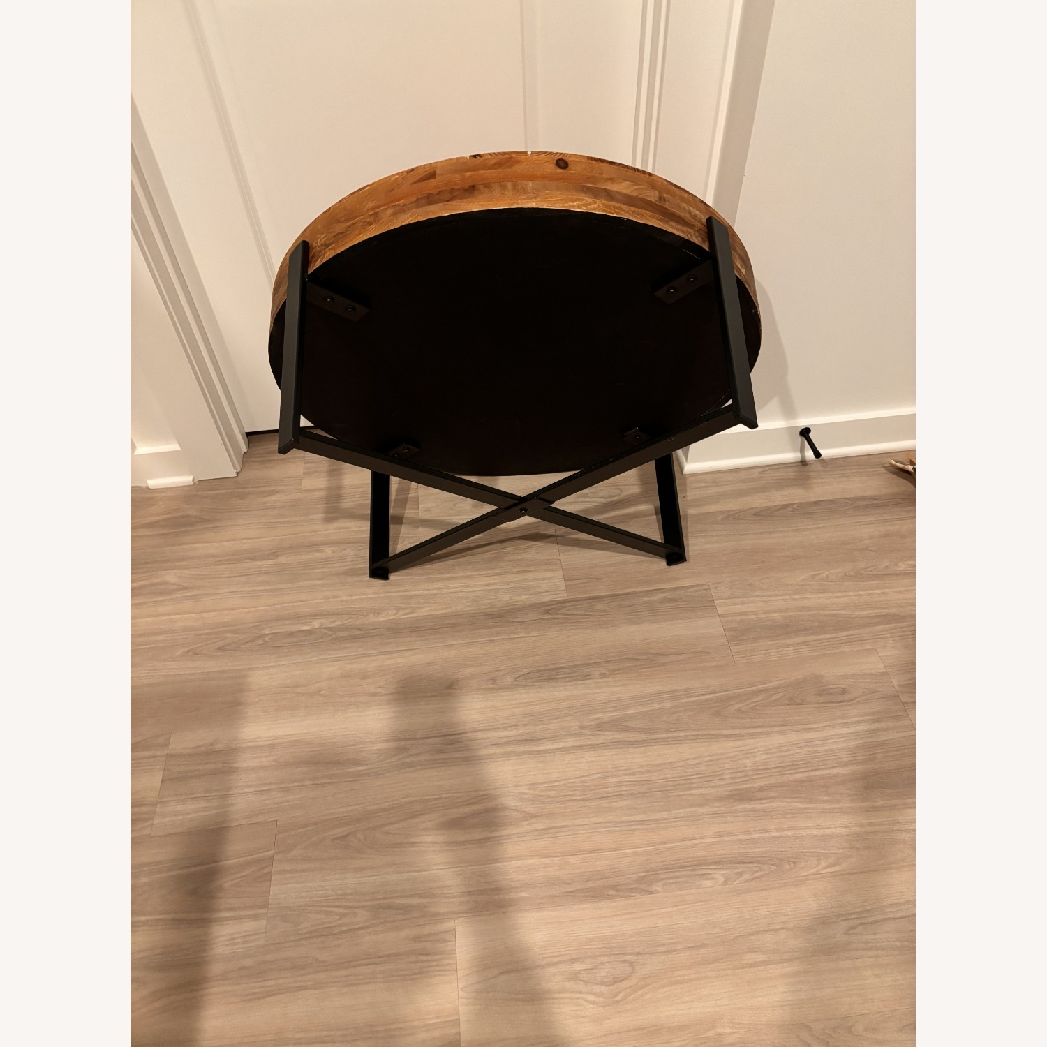 Target ModernLuxe Round Coffee Table W Black Metal Base - image-2
