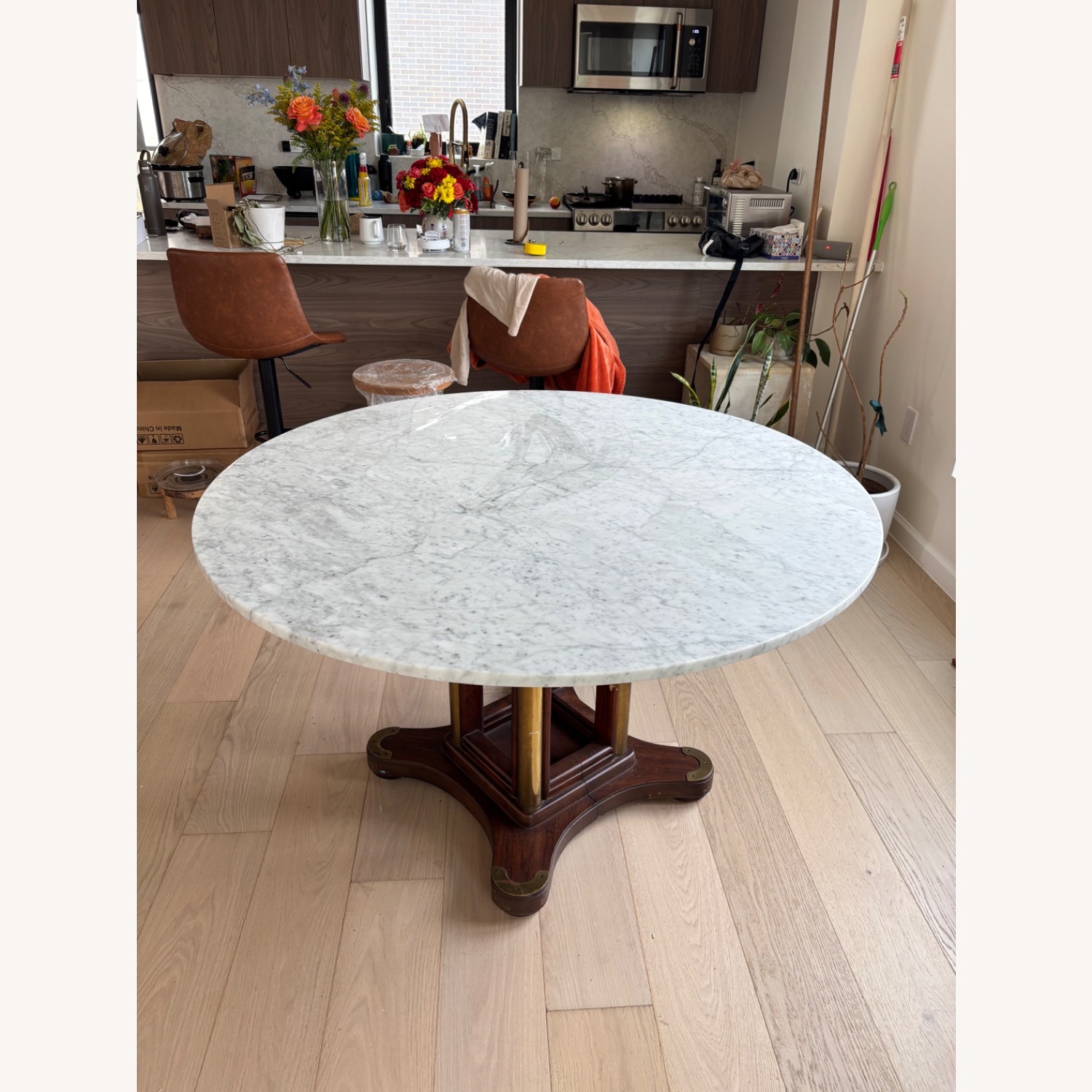 Vintage/Antique Finds White Marble Dining Table - image-3