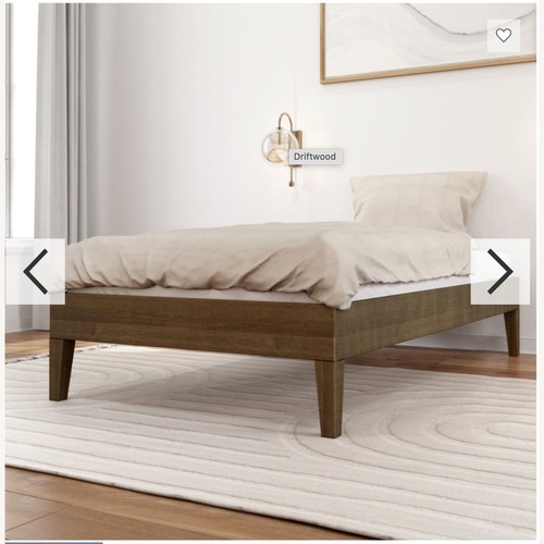 Used Plank and Beam Dark Brown Wood Queen Bed for sale on AptDeco