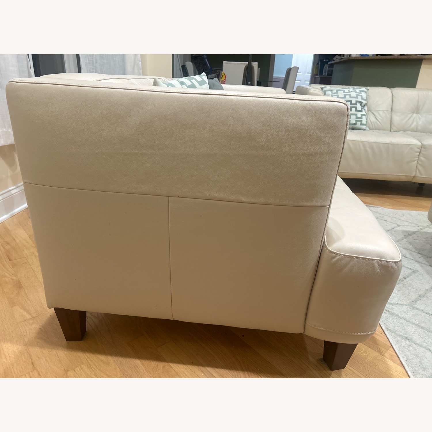 Macy's Alessia Ivory Leather Loveseat - image-3