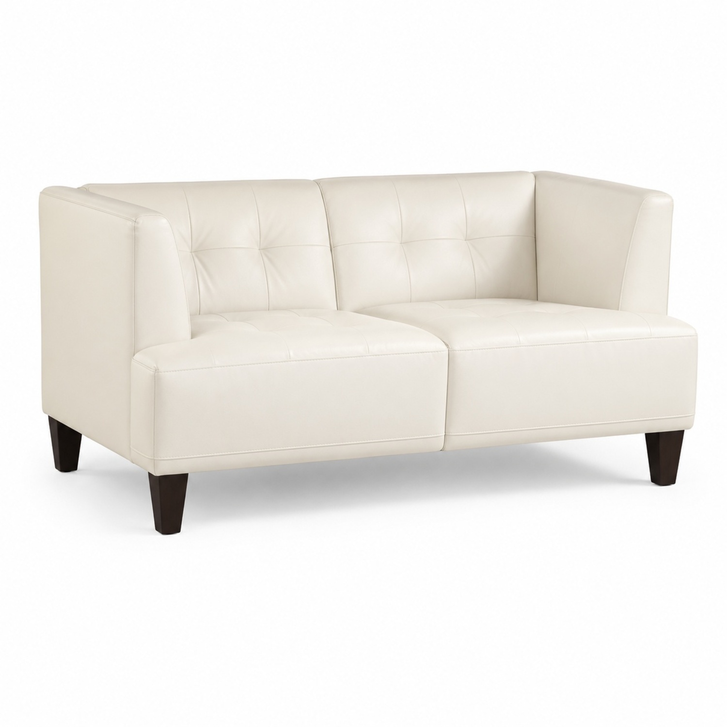 Macy's Alessia Ivory Leather Loveseat - image-4