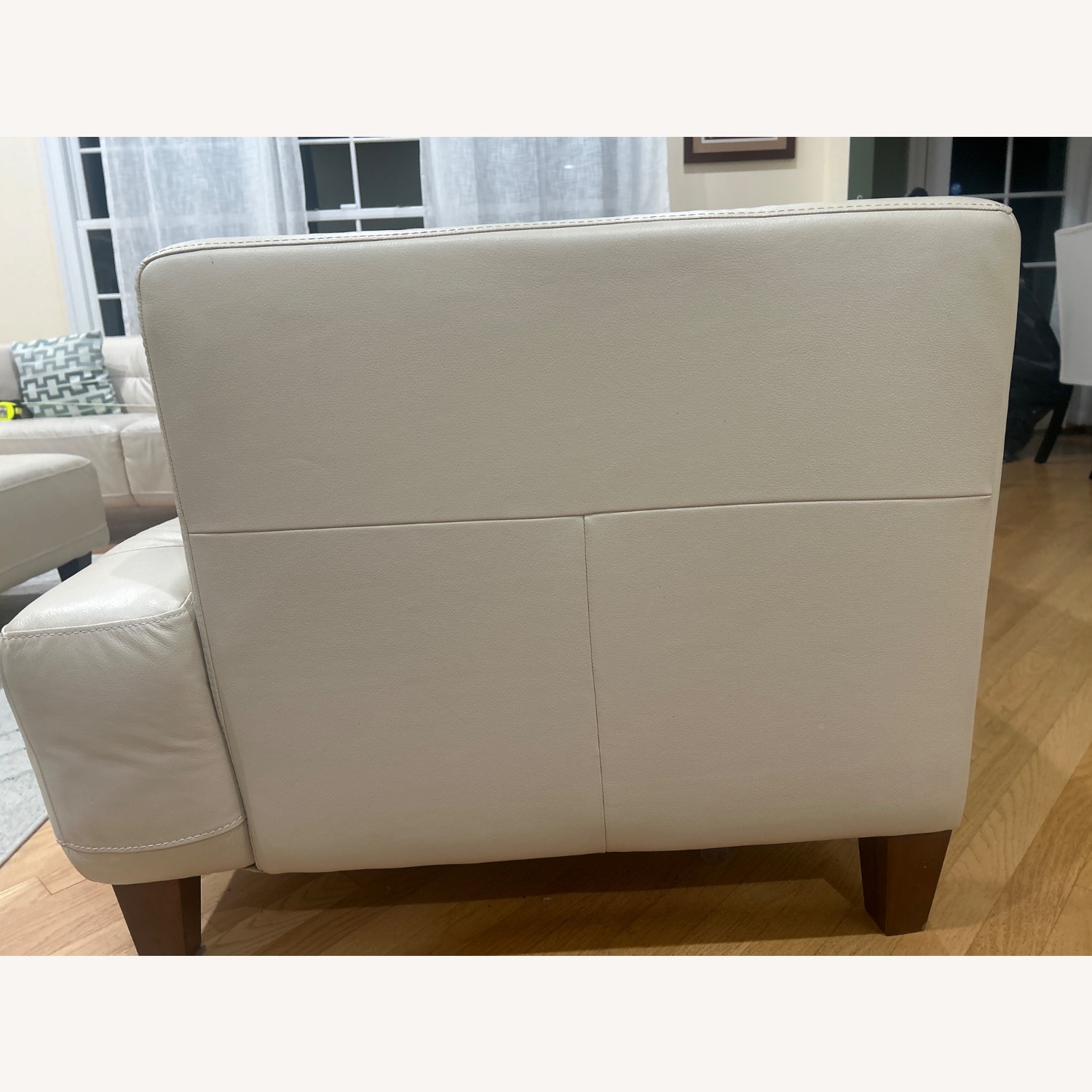 Macy's Alessia Ivory Leather 3+ Seater Sofa - image-3