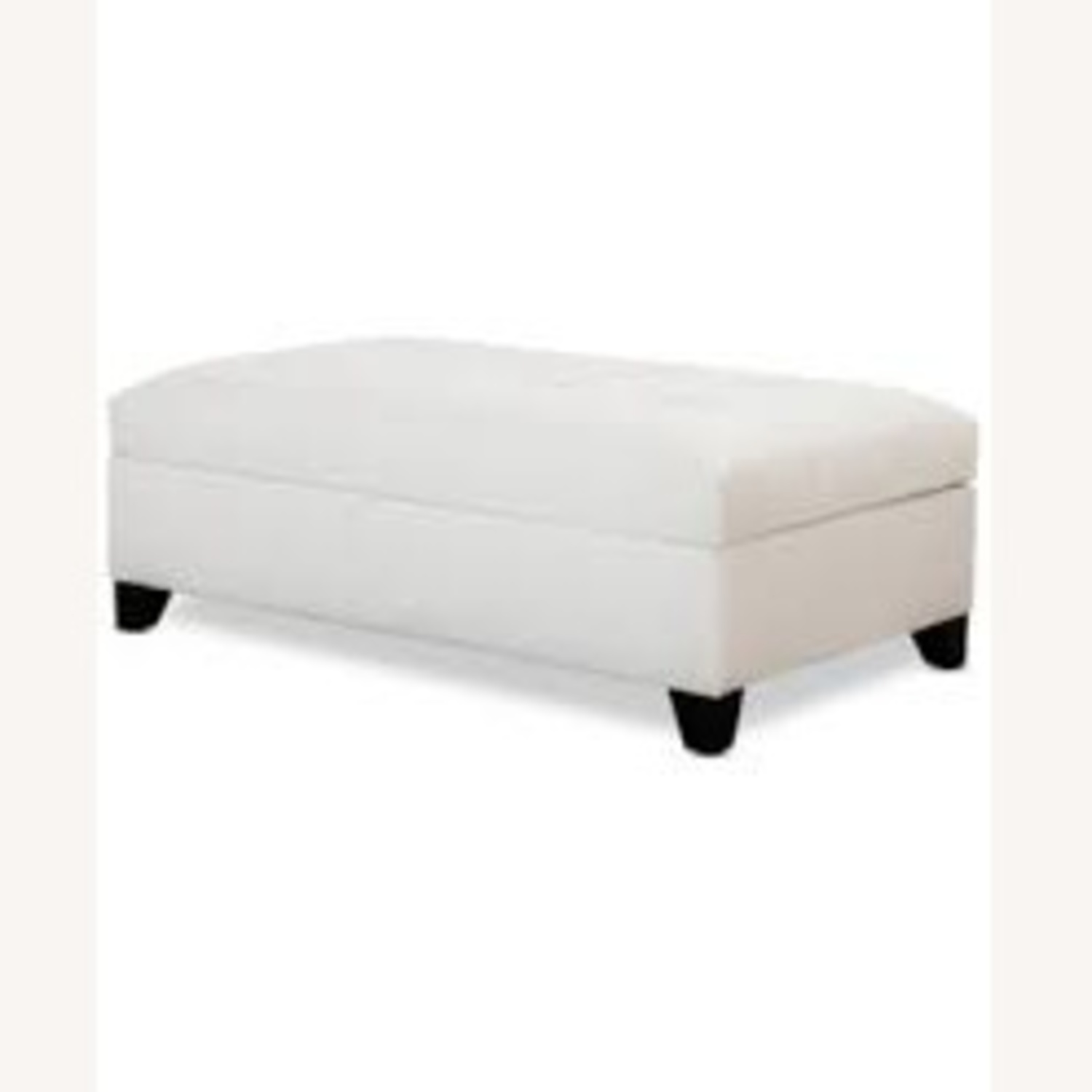 Macy's Ivory Leather Ottoman - image-4