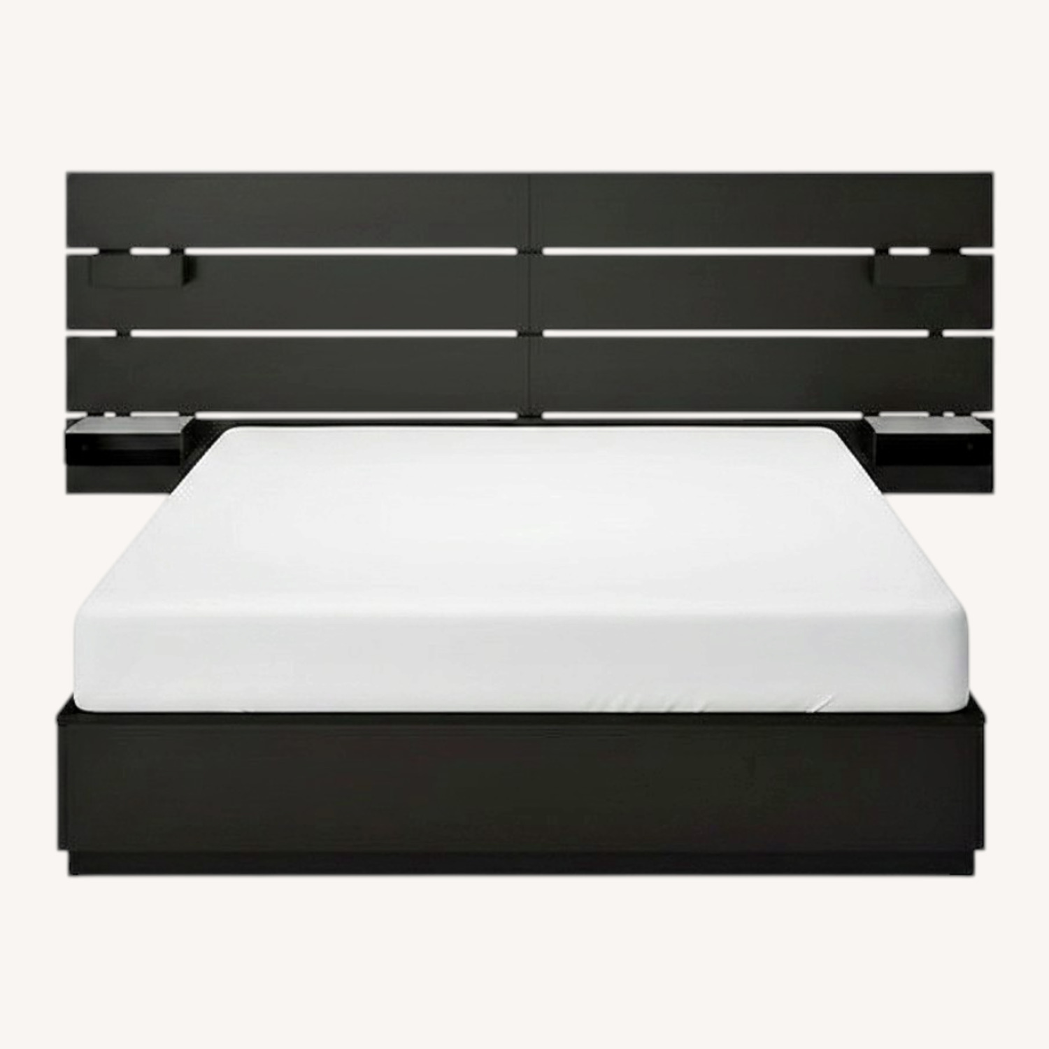 IKEA Queen Bed with 6 Storage Units - Wall Mounted - image-0