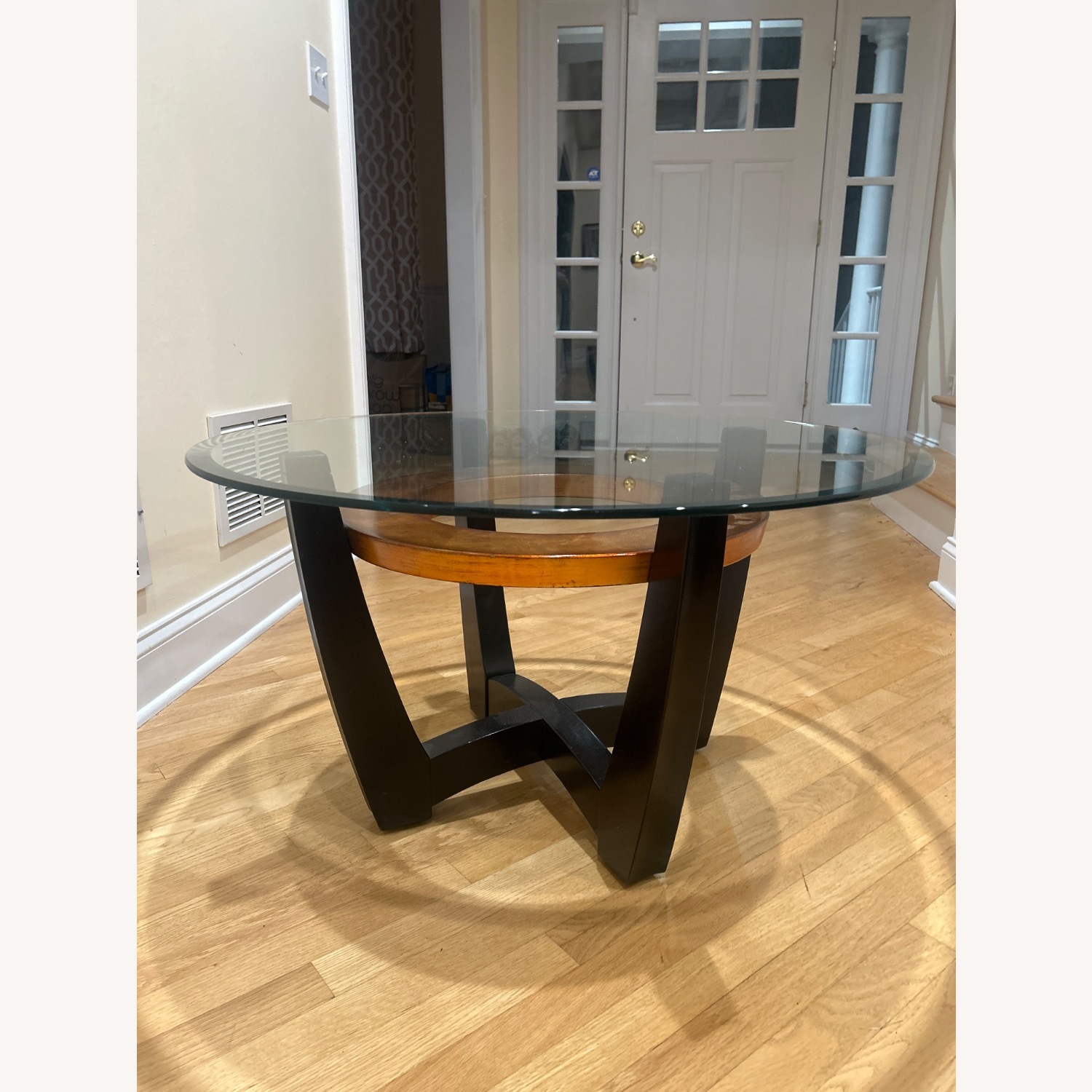 Macy's Dark Brown Wood & Glass Coffee Table - image-3