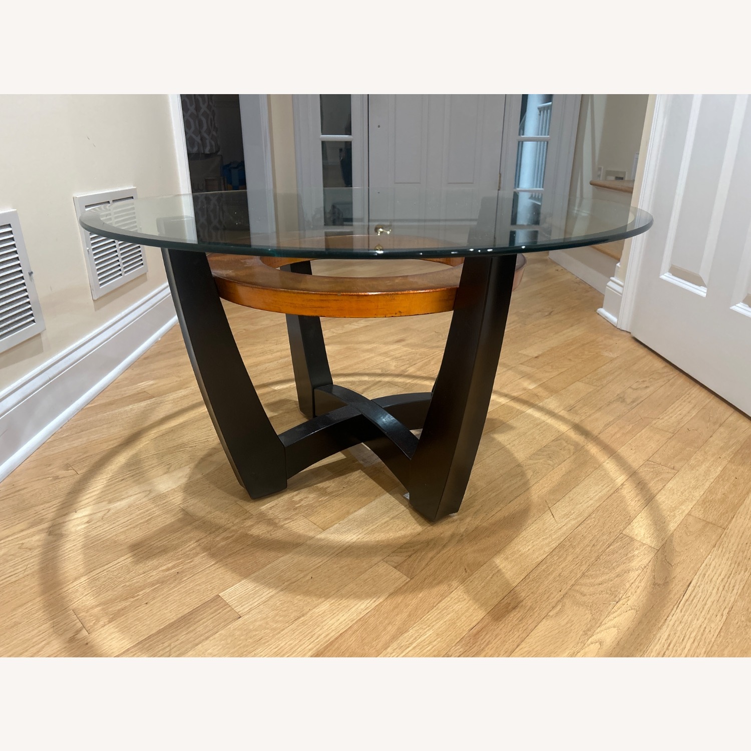 Macy's Dark Brown Wood & Glass Coffee Table - image-2
