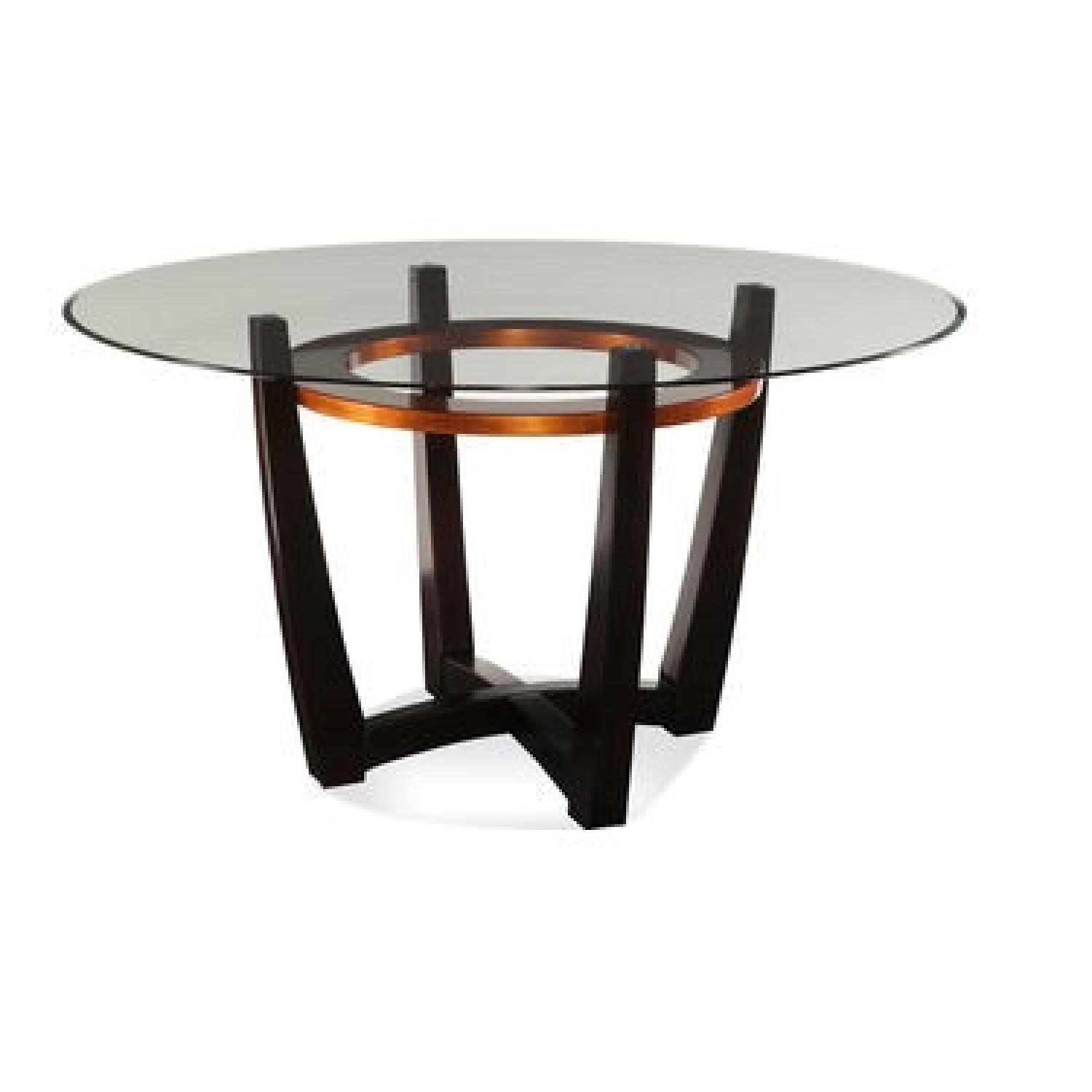 Macy's Elation Dark Brown Wood & Glass Dining Table - image-4