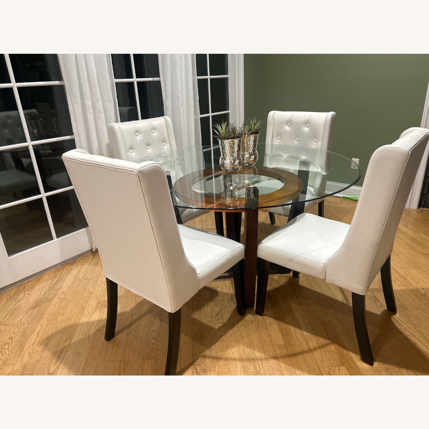 Macy's Elation Dark Brown Wood & Glass Dining Table - image-2