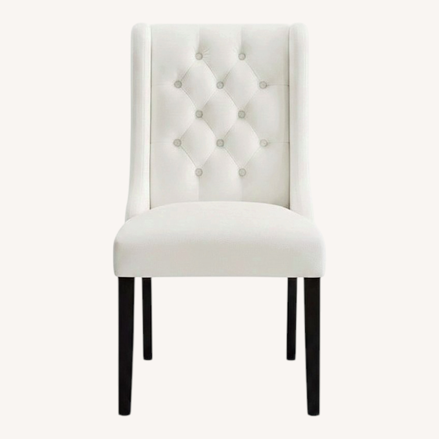 Off-White Set of 4 Leather Dining Chairs - image-0