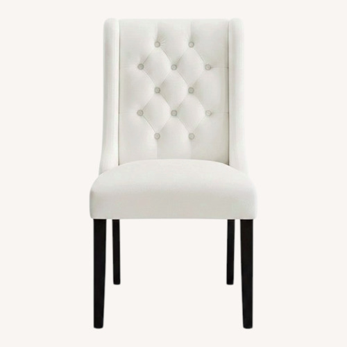 Used Off-White Set of 4 Leather Dining Chairs for sale on AptDeco