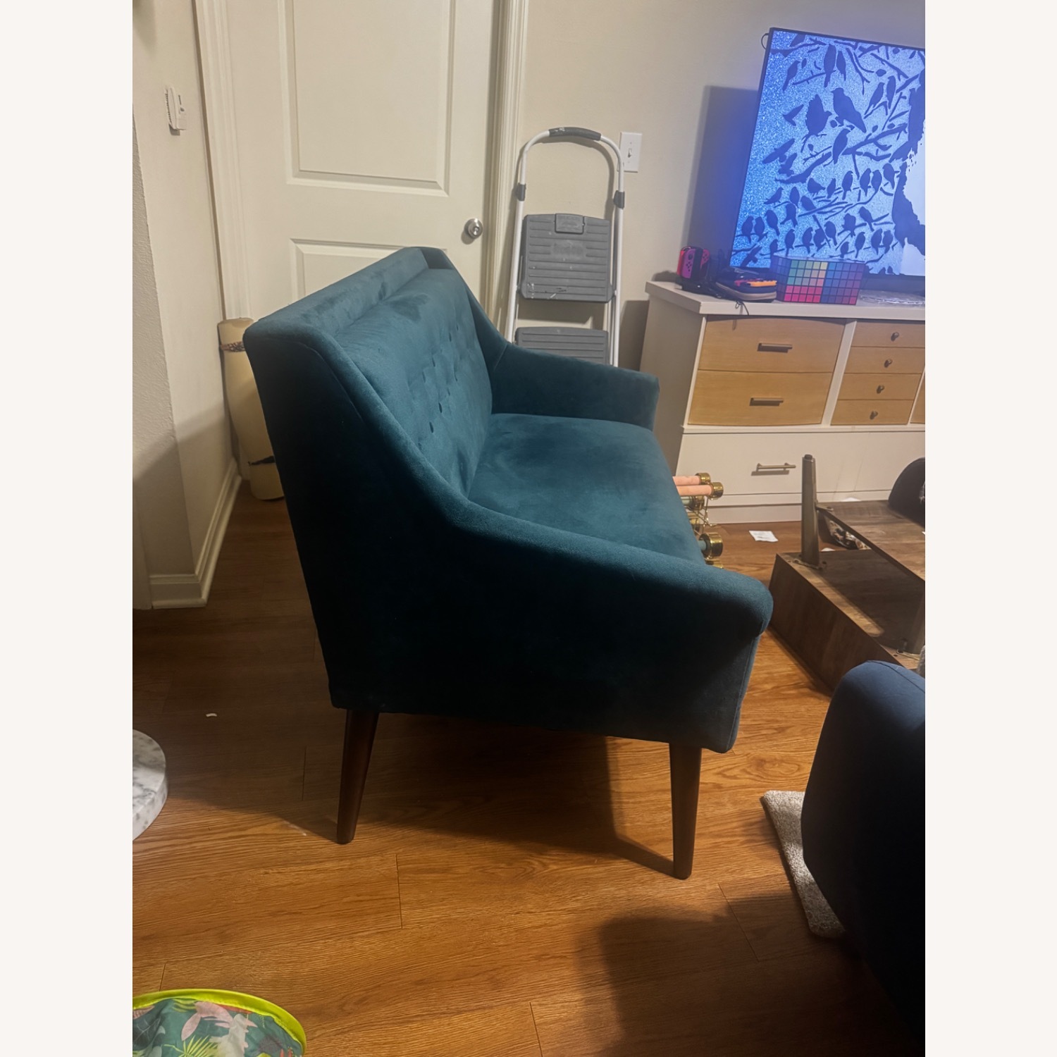 Skyline Furniture Blue Fabric Loveseat - image-3