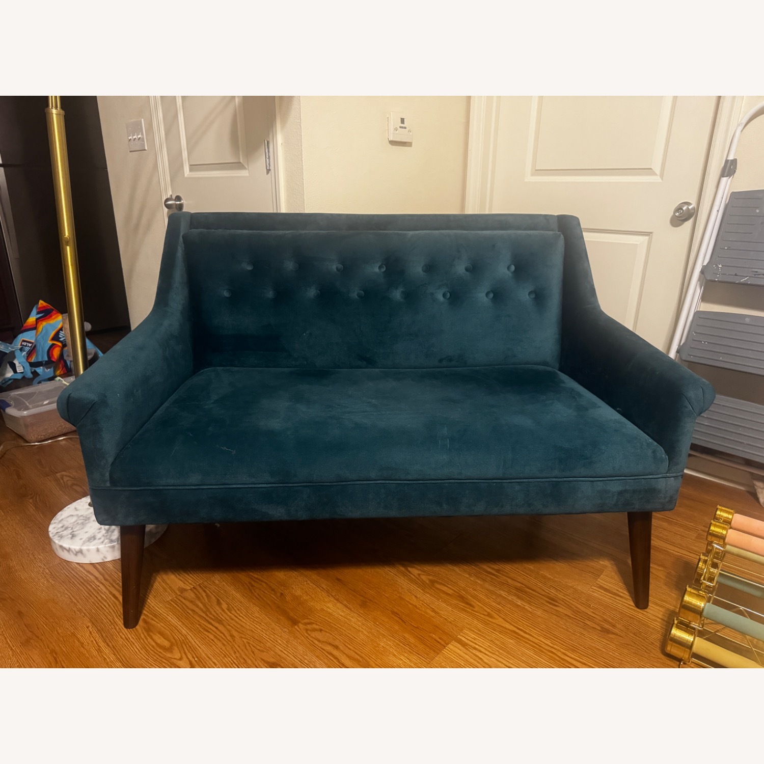 Skyline Furniture Blue Fabric Loveseat - image-2