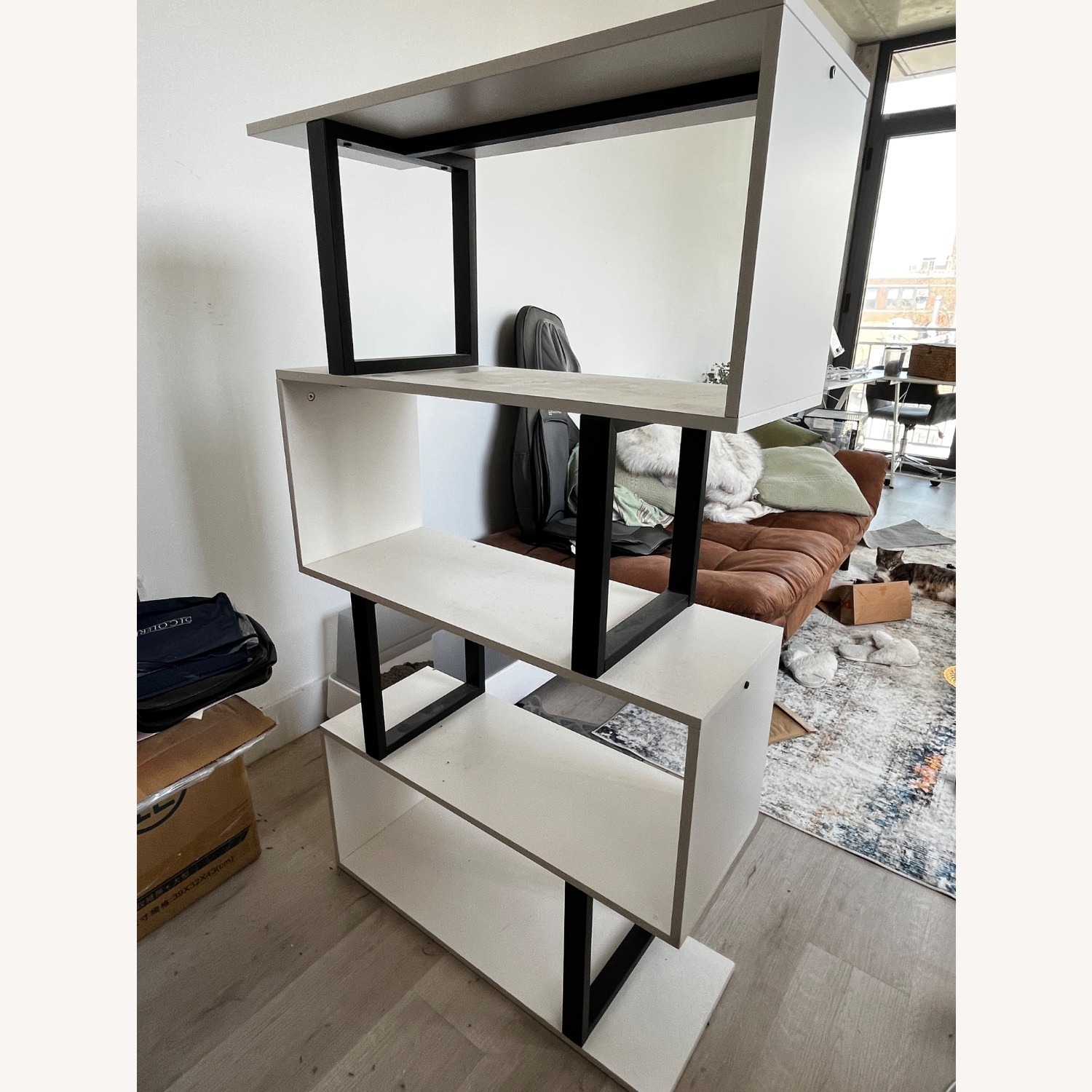 Adriana Steel Geometric Bookcase - image-1