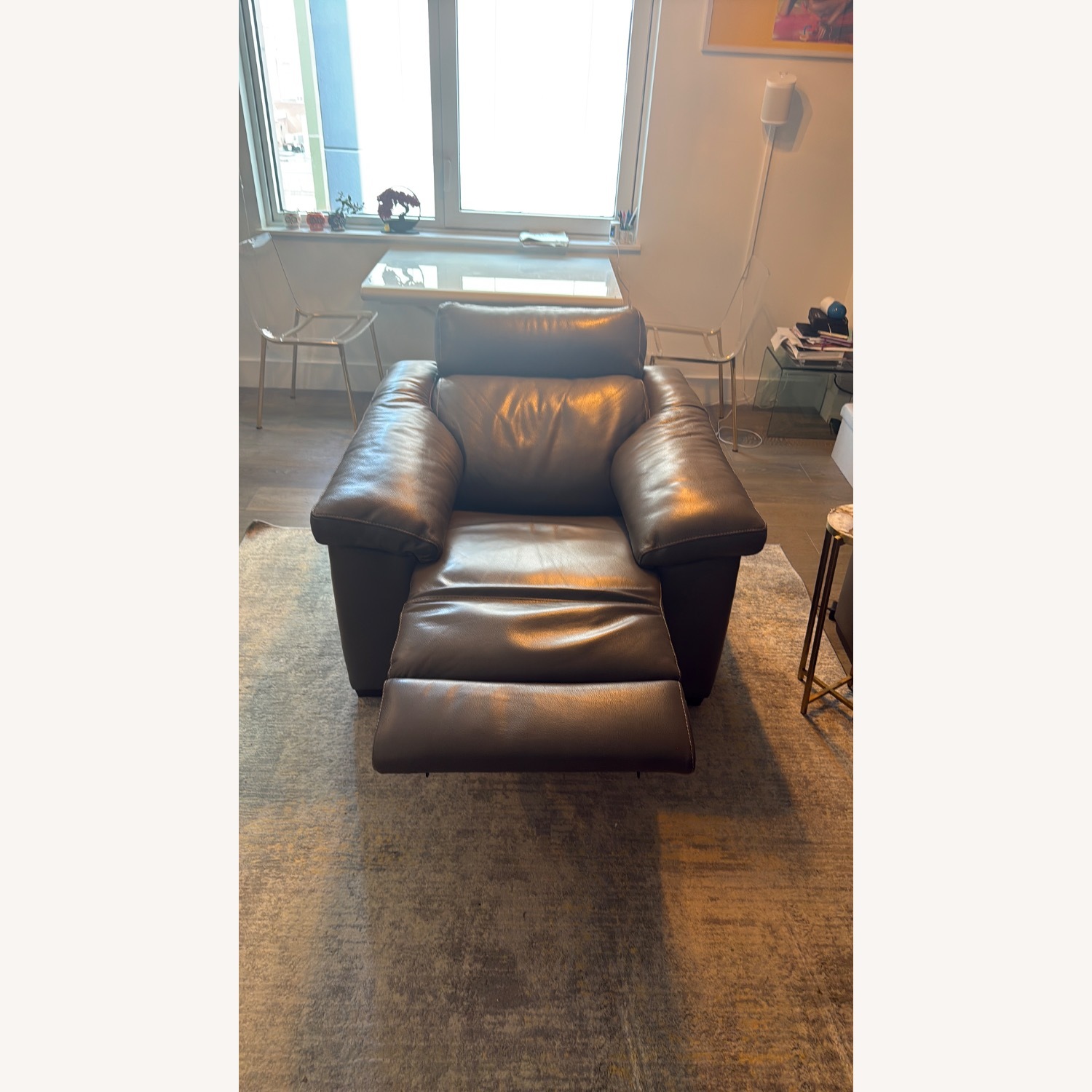 Premium Leather Gray Recliner - image-3