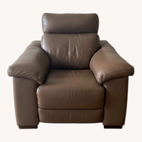Used Premium Leather Gray Recliner for sale on AptDeco