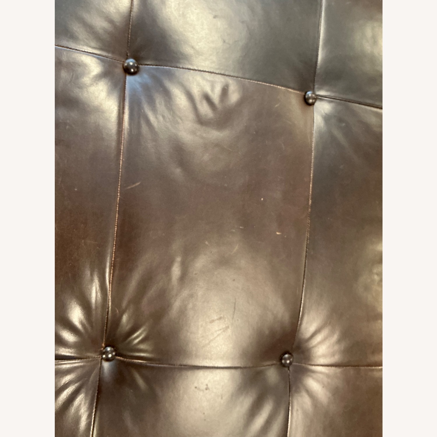 Pottery Barn Sullivan Dark Brown Leather Coffee Table - image-6