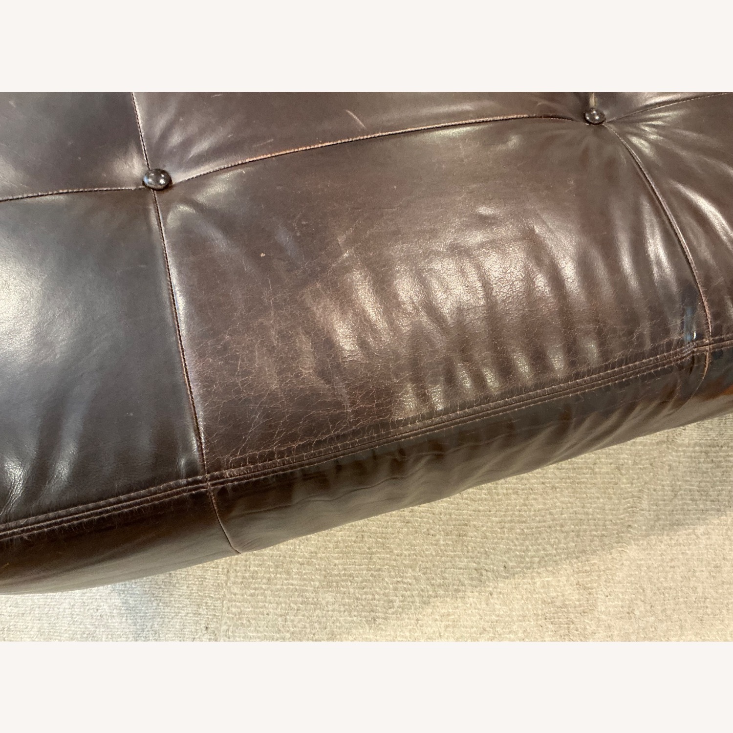 Pottery Barn Sullivan Dark Brown Leather Coffee Table - image-4