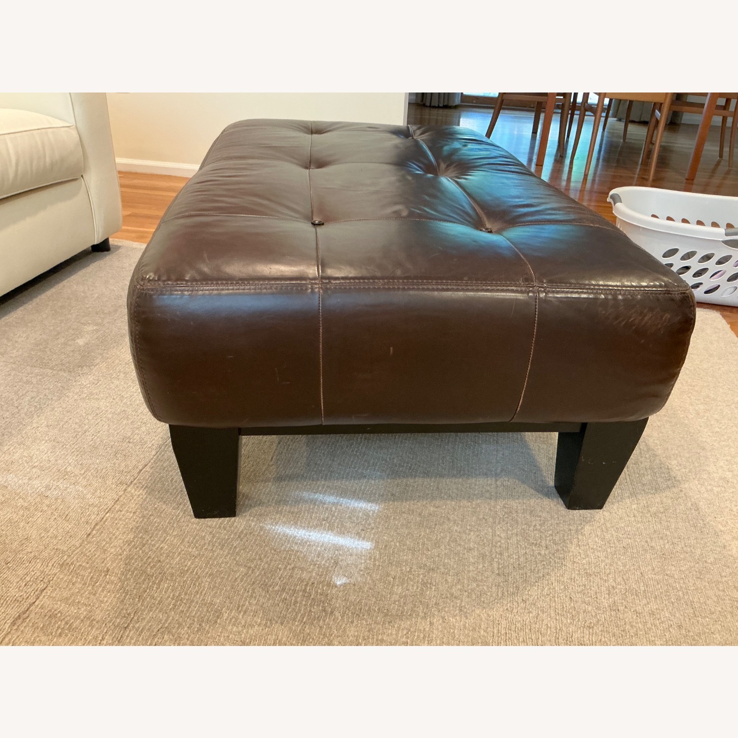 Pottery Barn Sullivan Dark Brown Leather Coffee Table - image-3