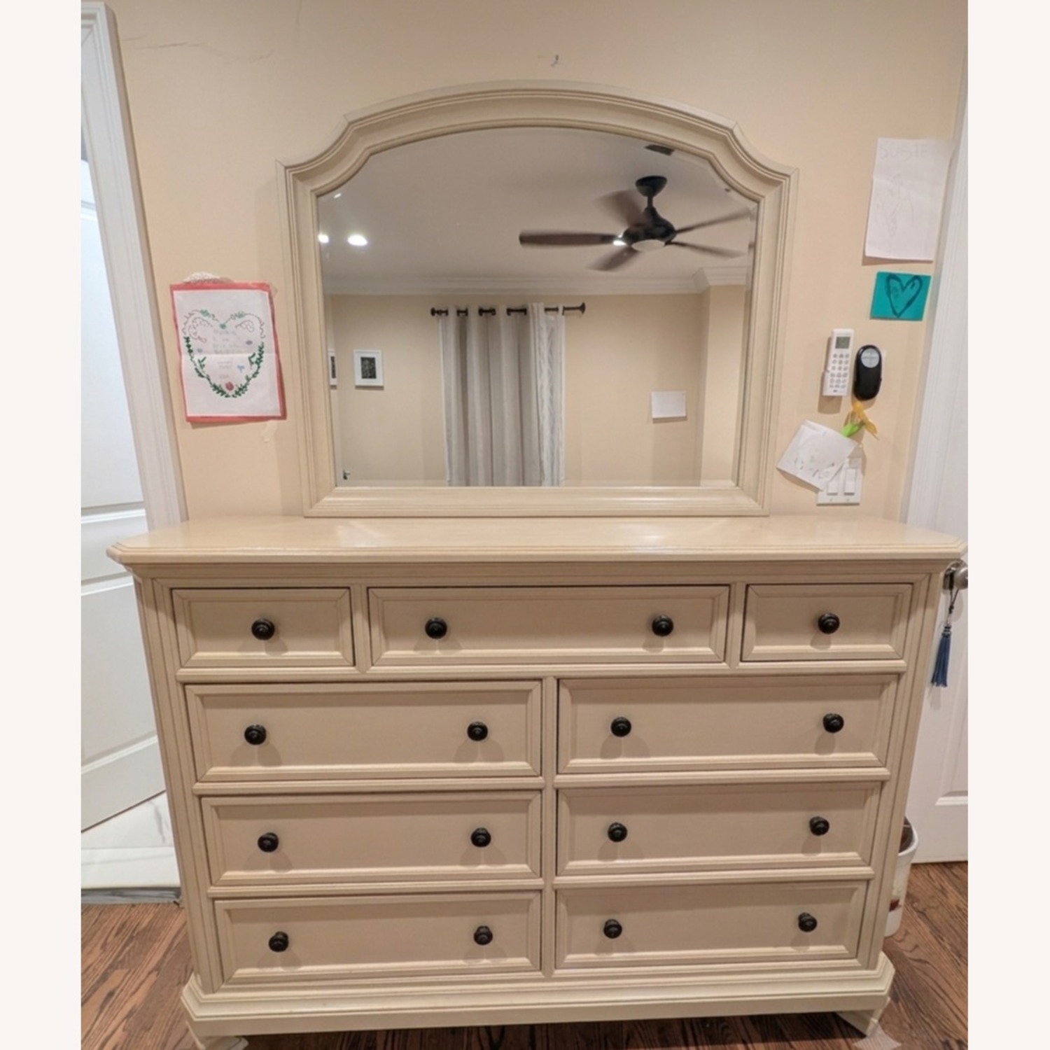 Euro Cottage White Dresser with Mirror - image-1