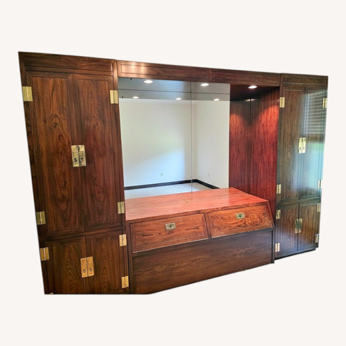 Used Henredon Campagne One Scene Headboard W Armoires for sale on AptDeco