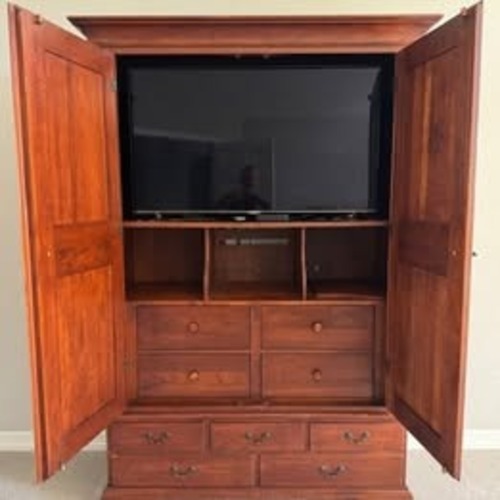 Used Lexington Furniture Light Brown Wood Armoire for sale on AptDeco