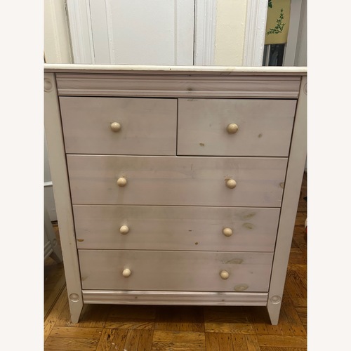 Used Vintage/Antique Light Gray Solid Wood Dresser for sale on AptDeco