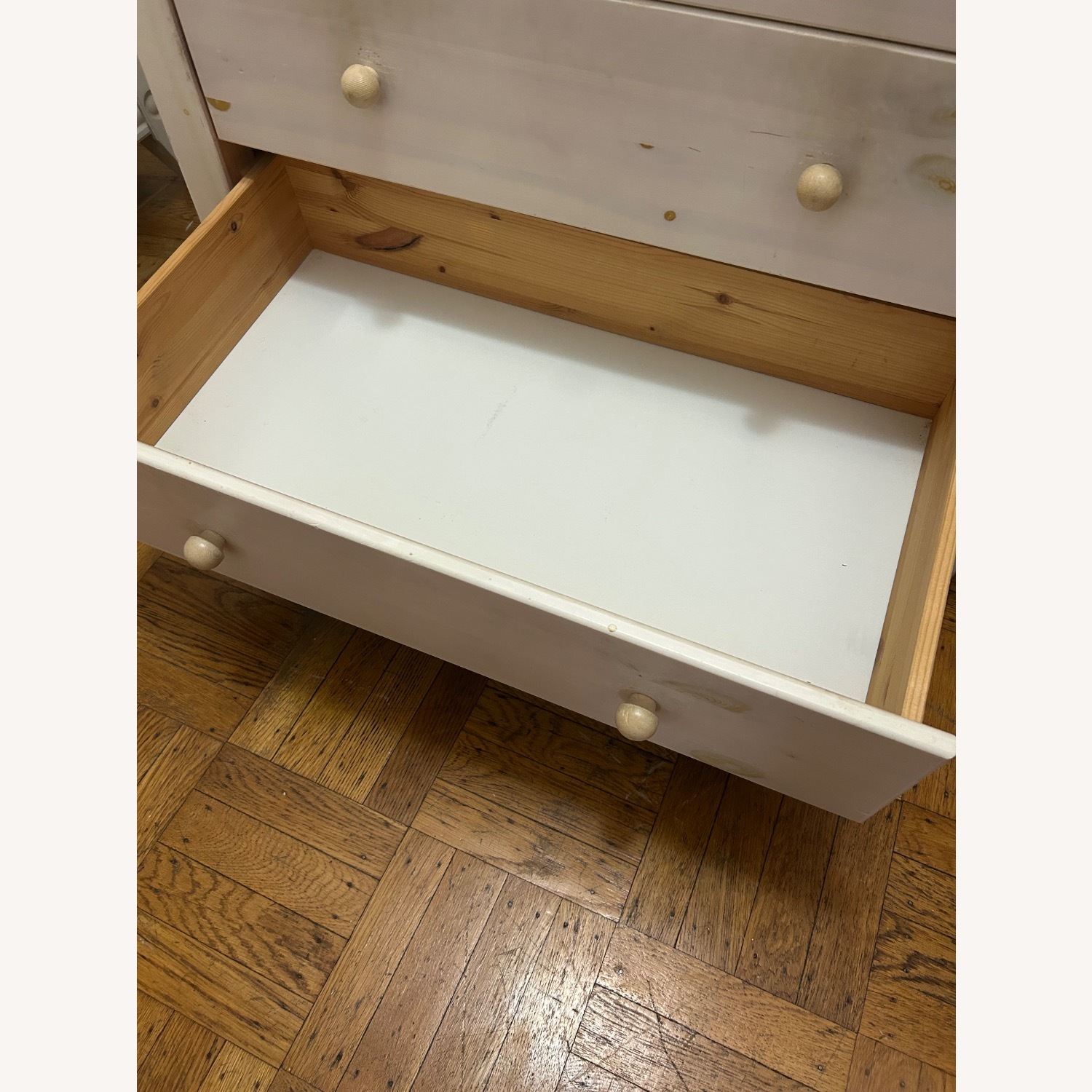 Vintage/Antique Light Gray Solid Wood Dresser - image-16