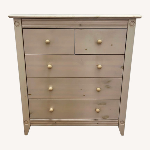 Used Vintage/Antique Light Gray Solid Wood Dresser for sale on AptDeco