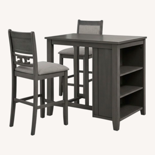 Used Dark Gray Wood Dining Table with Chairs for sale on AptDeco