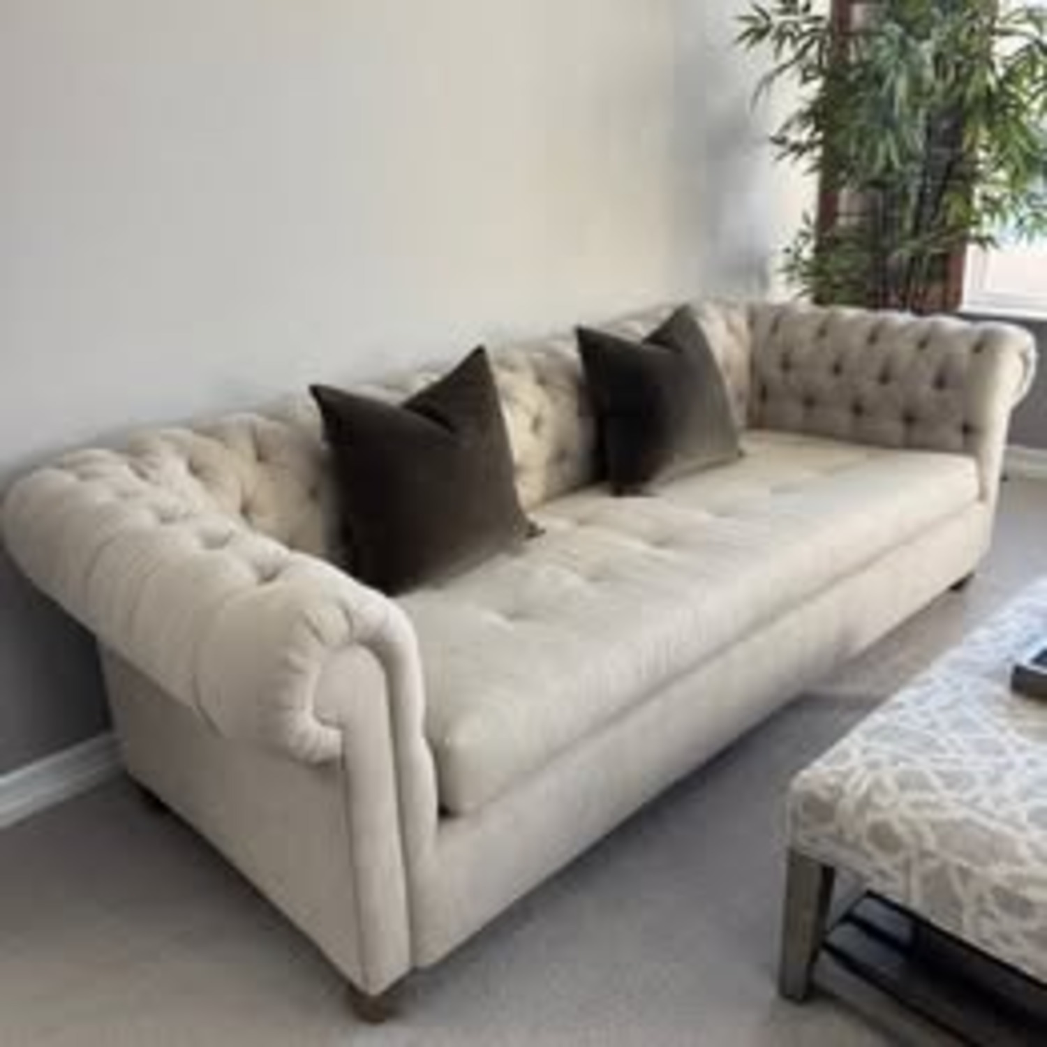 Restoration Hardware 19th C. Chesterfield Upholstered Sofa - image-2