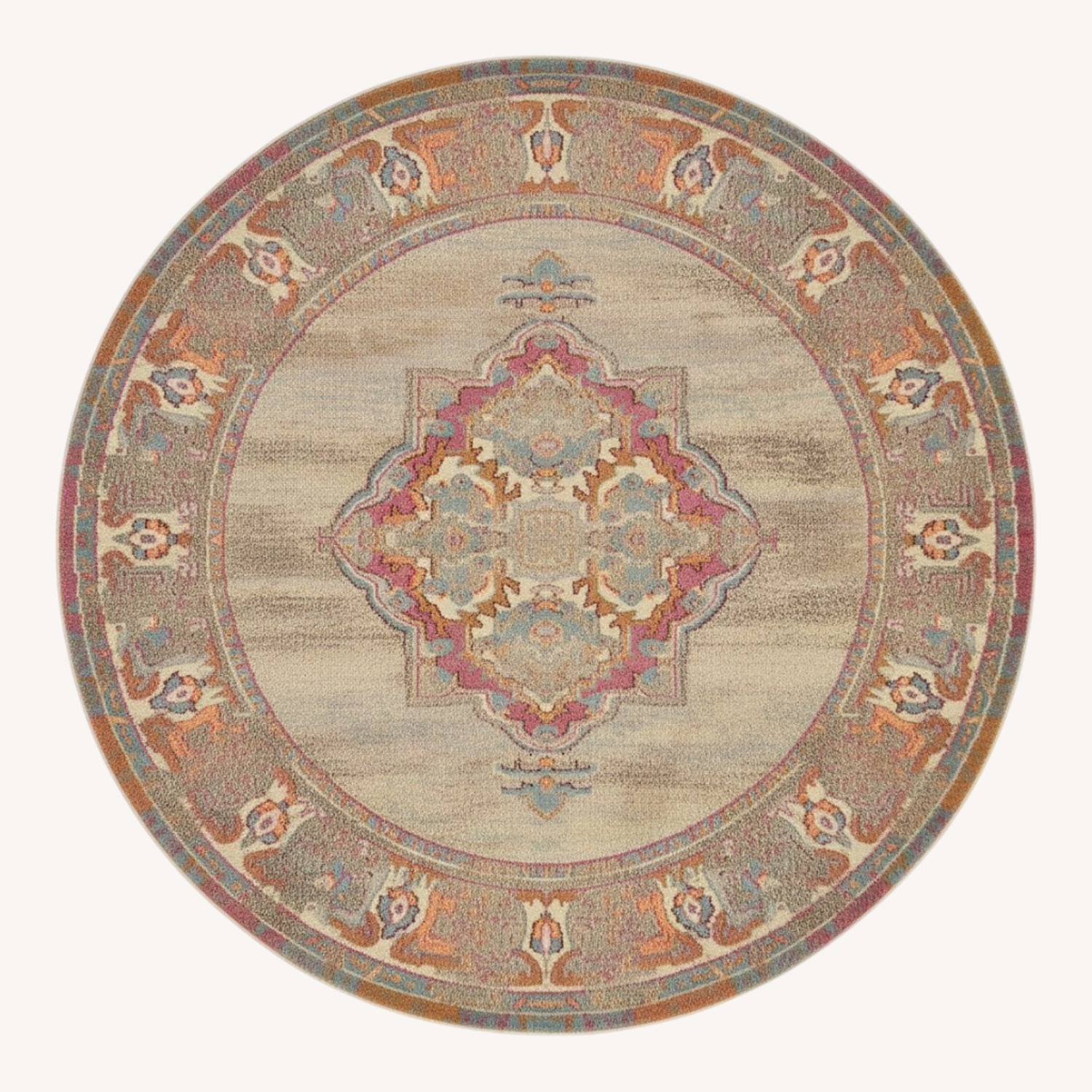 Safavieh Light Blue 8' x 8' Medici Round Rug - image-0