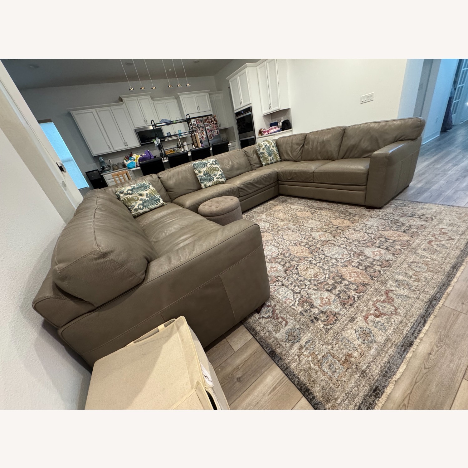 Macy's Leather 3+ Piece Sectional - image-3