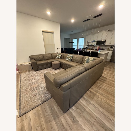 Used Macy's Leather 3+ Piece Sectional for sale on AptDeco