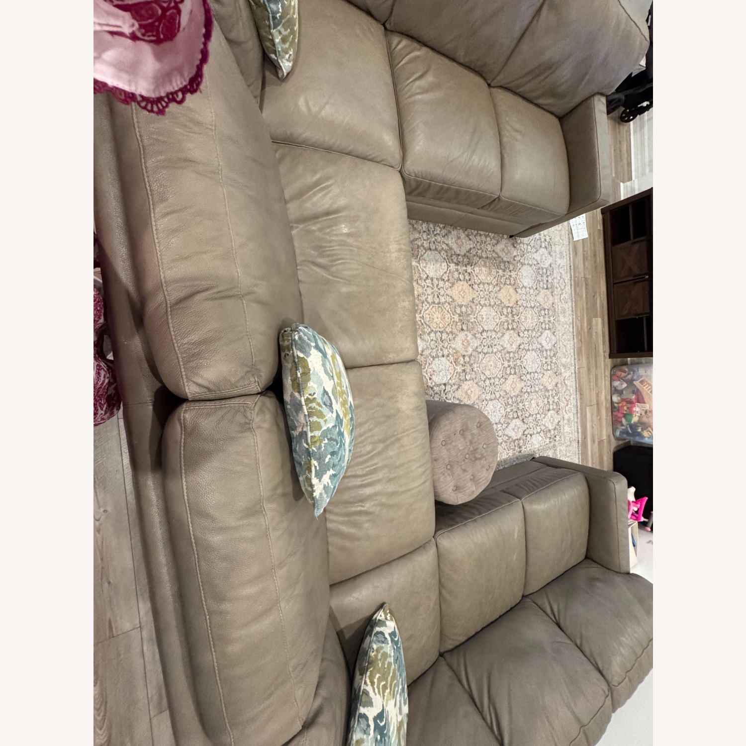 Macy's Leather 3+ Piece Sectional - image-8