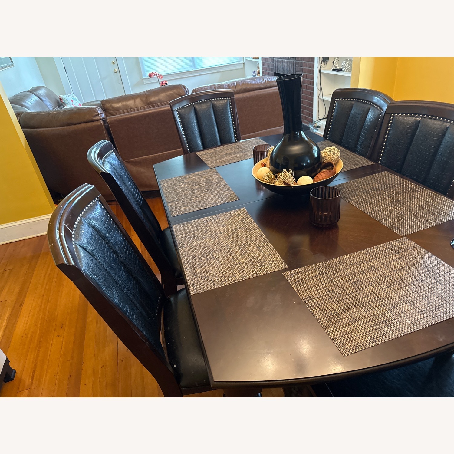 Dark Brown Wood Dining Table - image-3