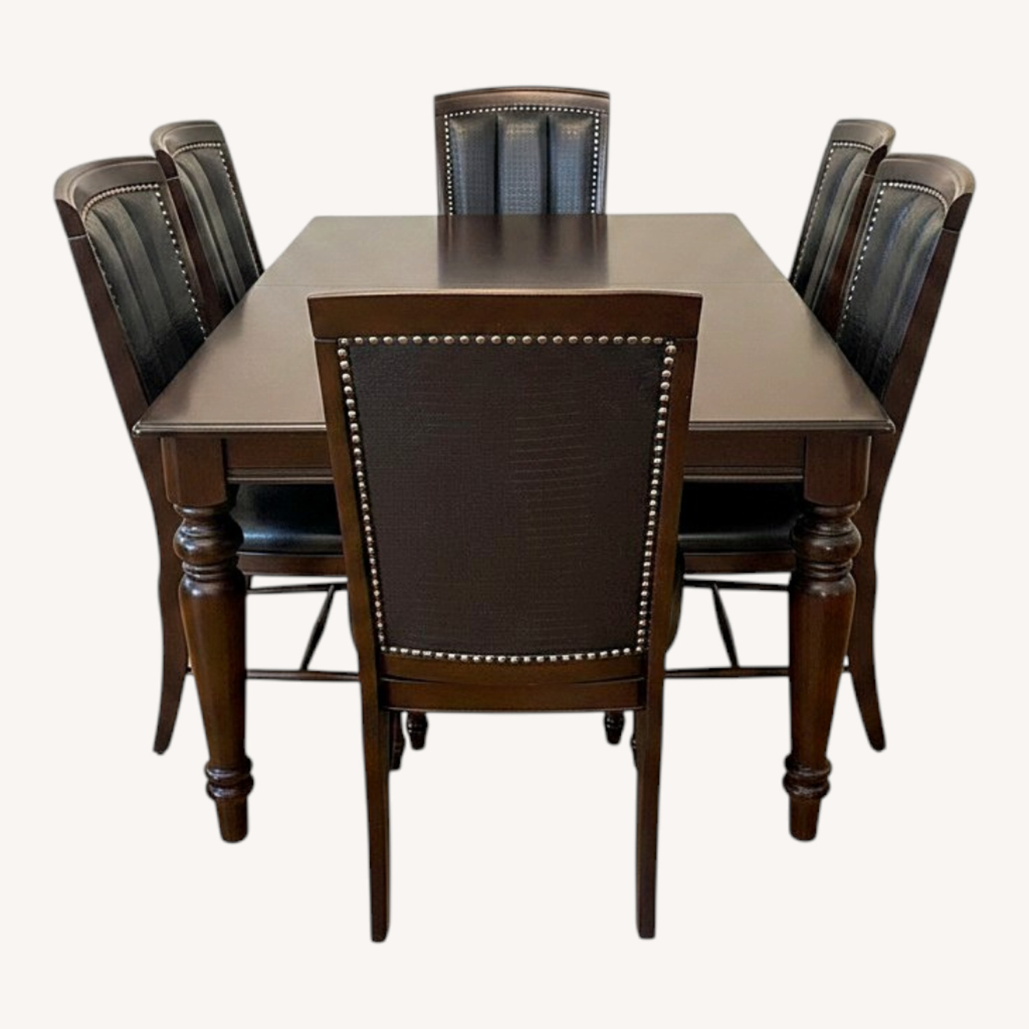 Dark Brown Wood Dining Table - image-0