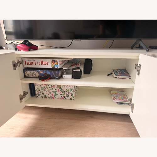 Used West Elm White Rosanna Ceravolo Media Console (68") for sale on AptDeco