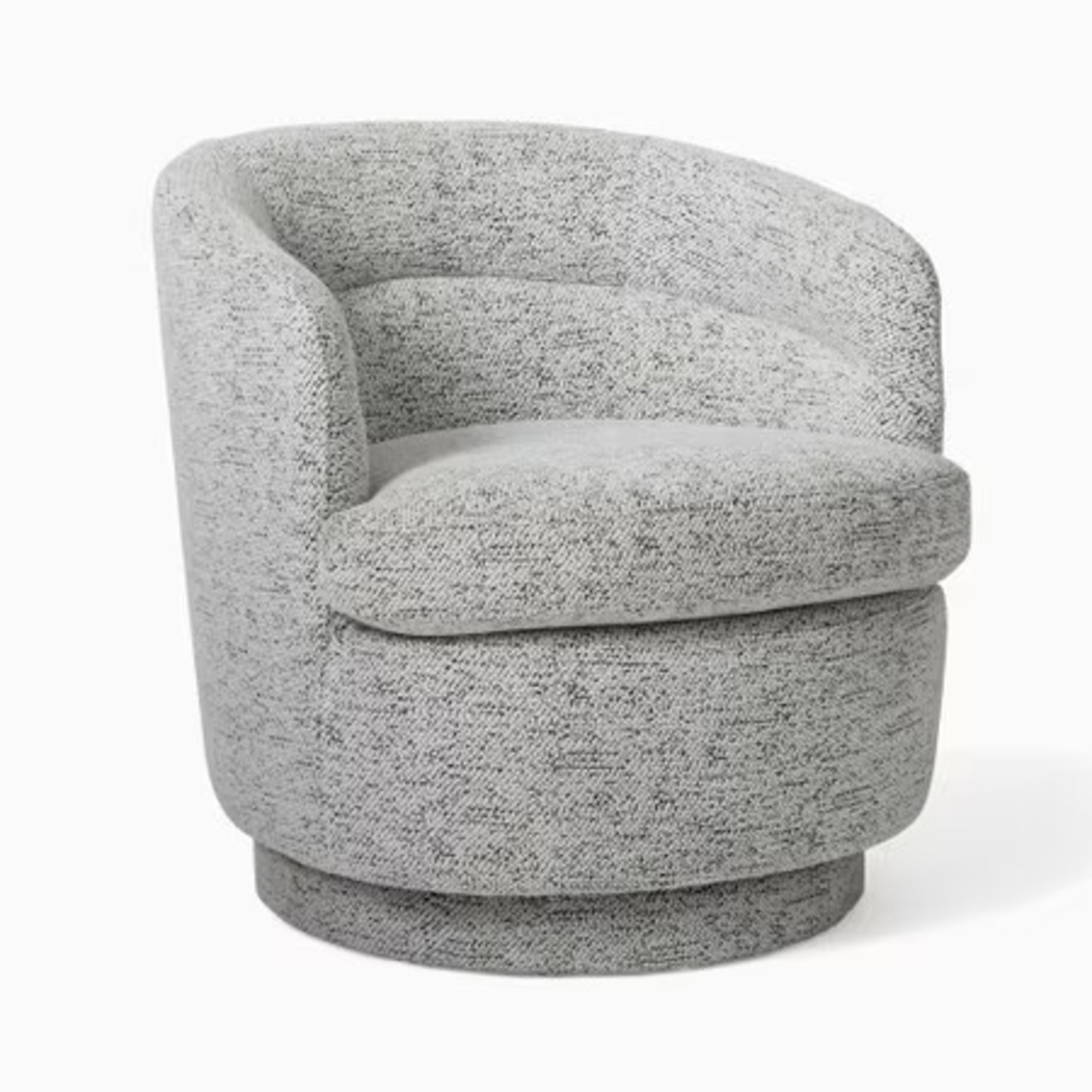 West Elm White Fabric Viv Swivel Chair - image-4