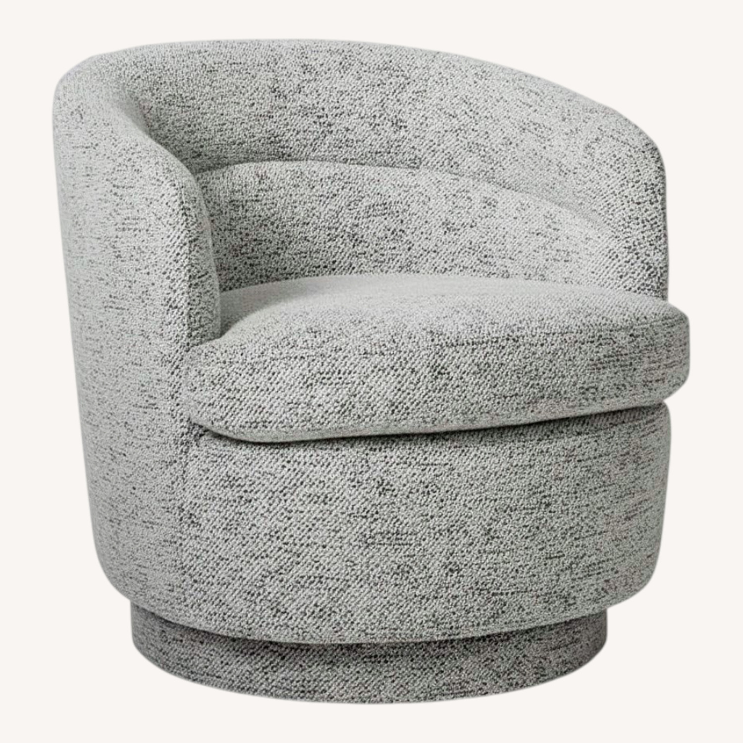 West Elm White Fabric Viv Swivel Chair - image-0
