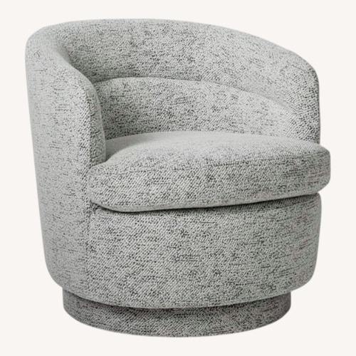 Used West Elm White Fabric Viv Swivel Chair for sale on AptDeco