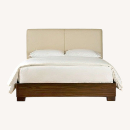 Used Leather and Mahogany Bed for sale on AptDeco