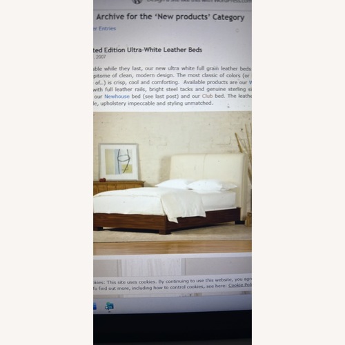 Used Leather and Mahogany Bed for sale on AptDeco