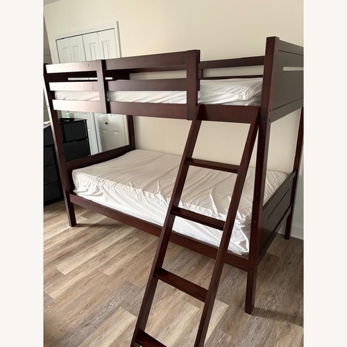 Used Coaster Fine Furniture Dark Brown Wood Bunk Bed for sale on AptDeco