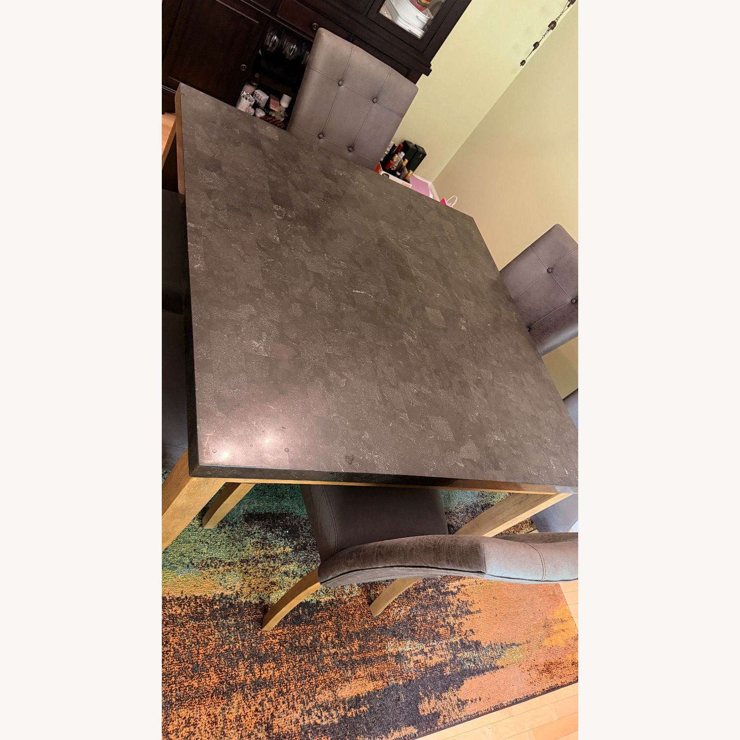 Raymour & Flanigan Dark Gray Dining Table - image-1
