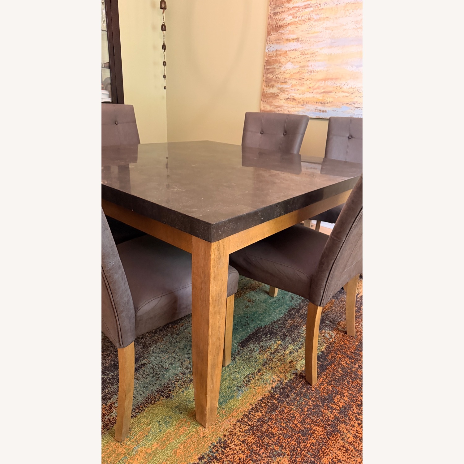 Raymour & Flanigan Dark Gray Dining Table - image-2