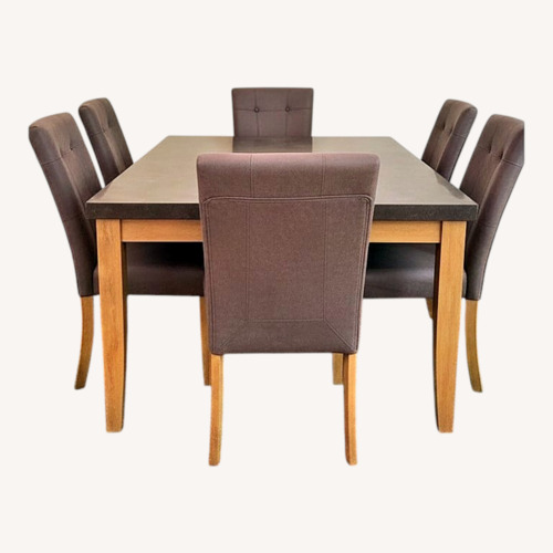 Used Raymour & Flanigan Dark Gray Dining Table for sale on AptDeco