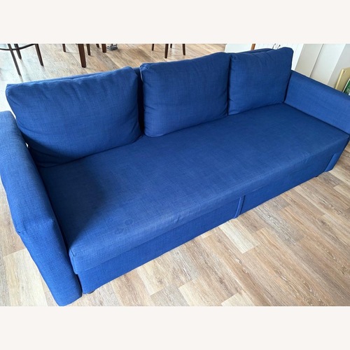 Used IKEA FRIHETEN Blue Fabric 3+ Seater Sofa for sale on AptDeco