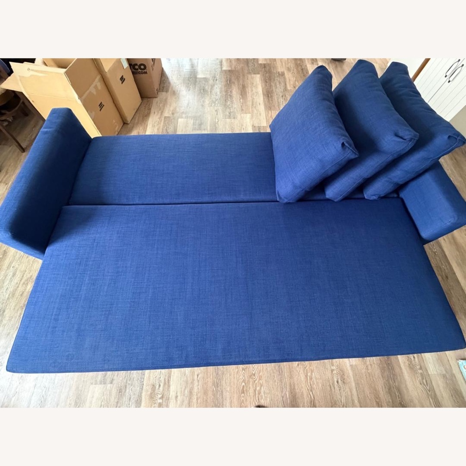 IKEA FRIHETEN Blue Fabric 3+ Seater Sofa - image-4