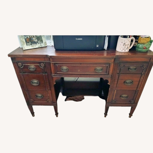 Used Vintage/Antique Finds Dark Brown Wood Desk for sale on AptDeco