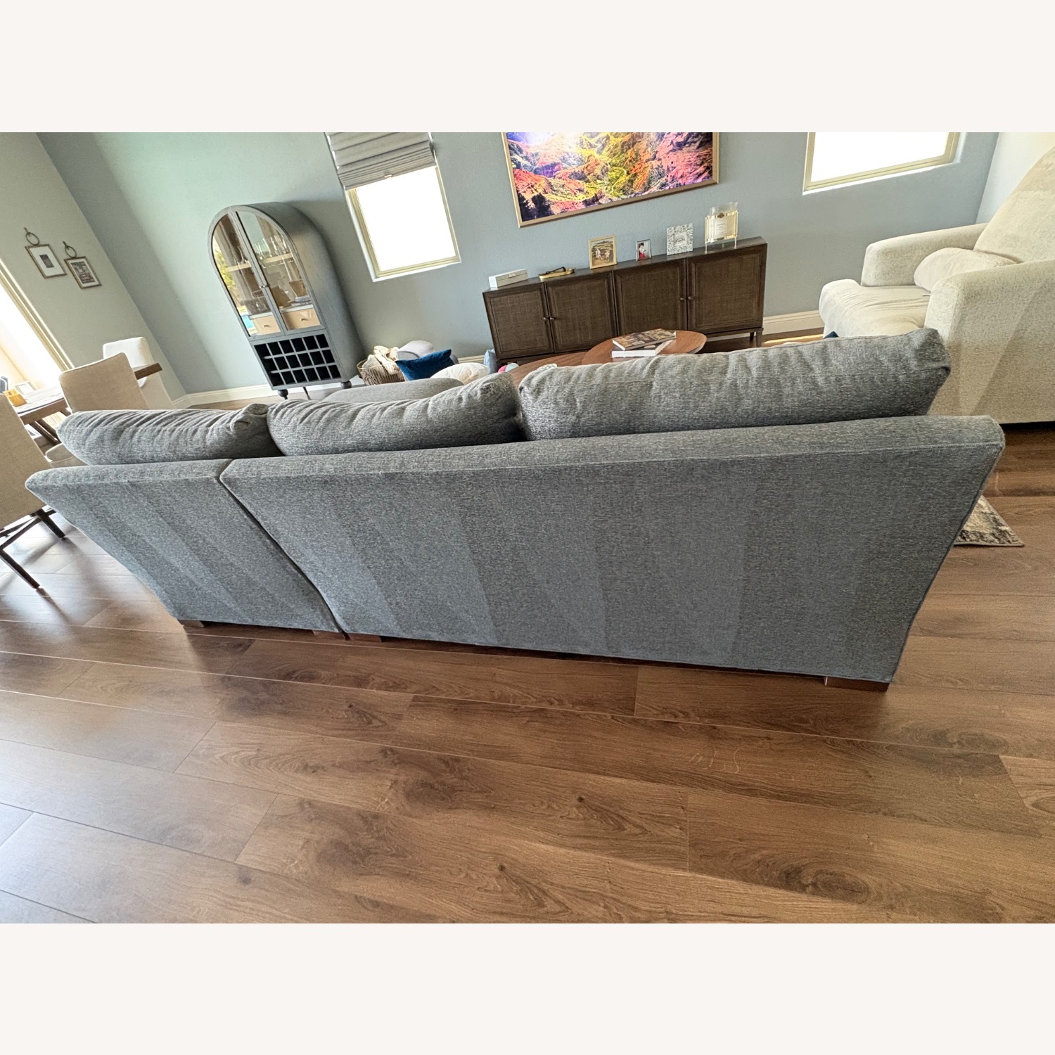 Crate & Barrel Axis Blue Fabric 2 Piece Sectional - image-3